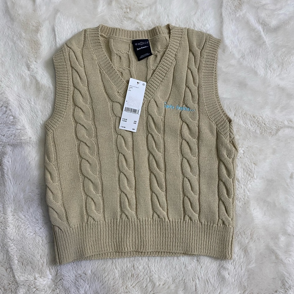 iets frans Tan VNeck Sweater Vest